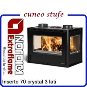 Inserto camino nordica 70 crystal 3 lati 4 stelle